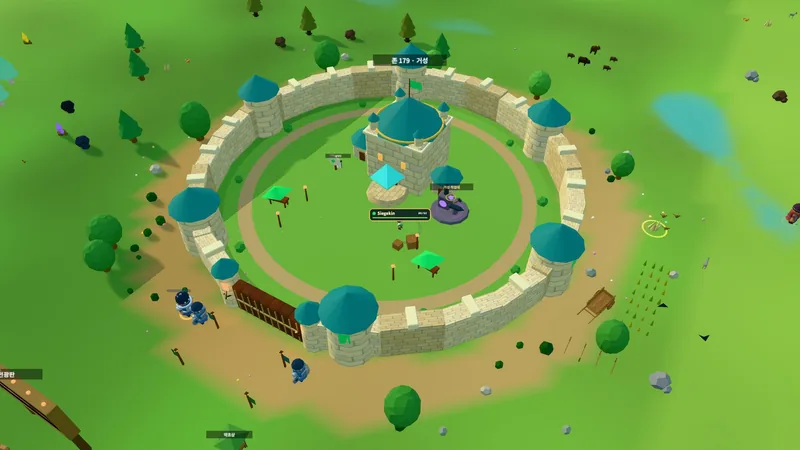 A great-castle in the central band: a full ring of walls around the keep